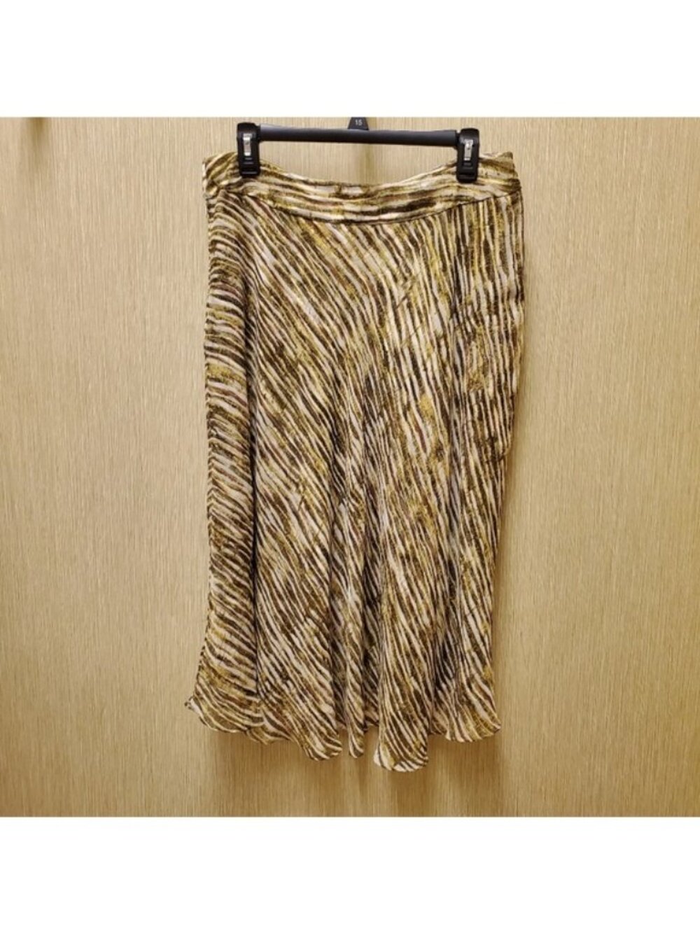 100% Silk Skirt Vintage 90's Midi Fairy Zebra 12